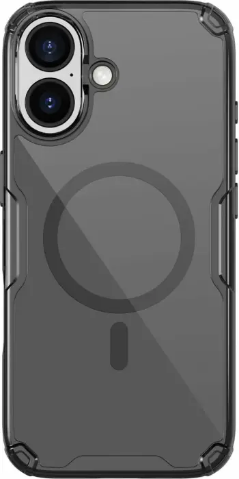 Mbështjellës Nillkin Nature TPU Pro Magnetic për iPhone 17 Pro, MagSafe, Gjysmë-transparent, Zi