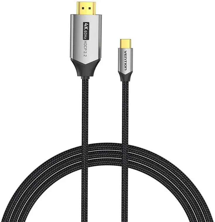 Kabllo USB-C në HDMI Vention CRBBH, 2m, 4K 60Hz, e zezë - 1