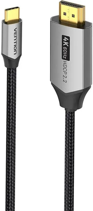 Kabllo USB-C në HDMI Vention CRBBH, 2m, 4K 60Hz, e zezë - 2
