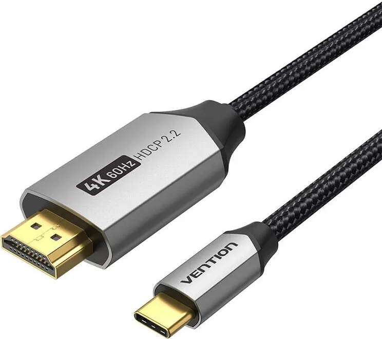 Kabllo USB-C në HDMI Vention CRBBH, 2m, 4K 60Hz, e zezë - 3