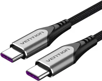 Kabllo USB-C në USB-C Vention TAEHF, 1m, 100W, e zezë