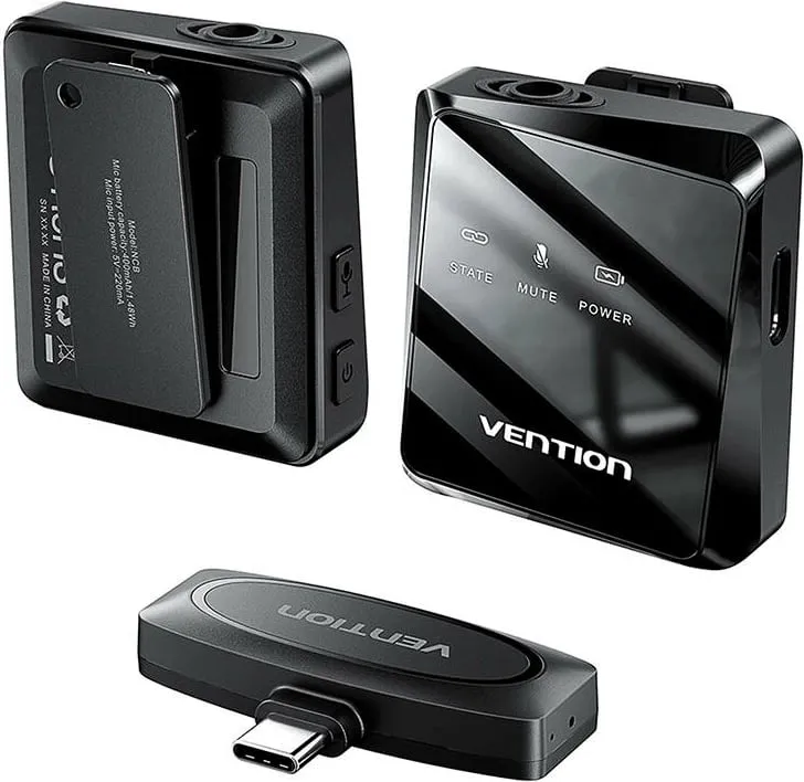 Set mikrofonash wireless Vention NCBB0, USB-C, i zi, 2 copë - 3