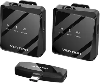 Set mikrofonash wireless Vention NCBB0, USB-C, i zi, 2 copë