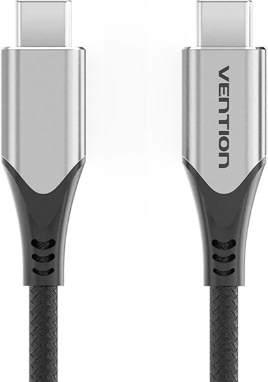 Kabllo USB-C në USB-C Vention TAAHF, 1m, 60W, Gri - 1