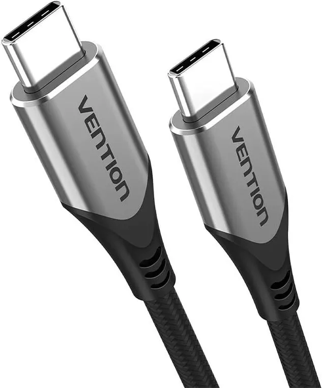 Kabllo USB-C në USB-C Vention TAAHF, 1m, 60W, Gri - 4