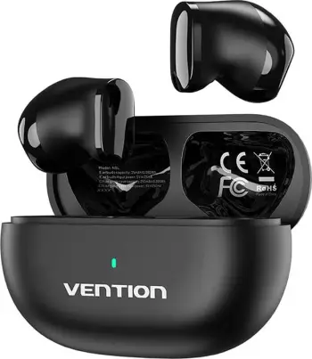 Kufje TWS Vention NBLB0 T12, pa tela, Bluetooth 5.3, me kuti karikimi, e zezë