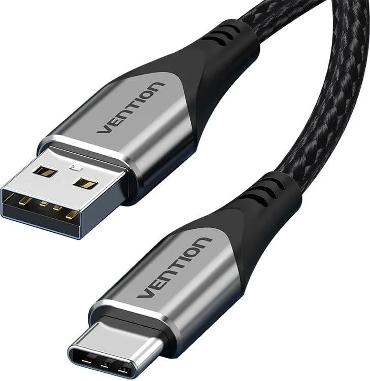 Kabllo USB 2.0 A në USB-C Vention CODHD, 0.5m, 3A, Gri - 4