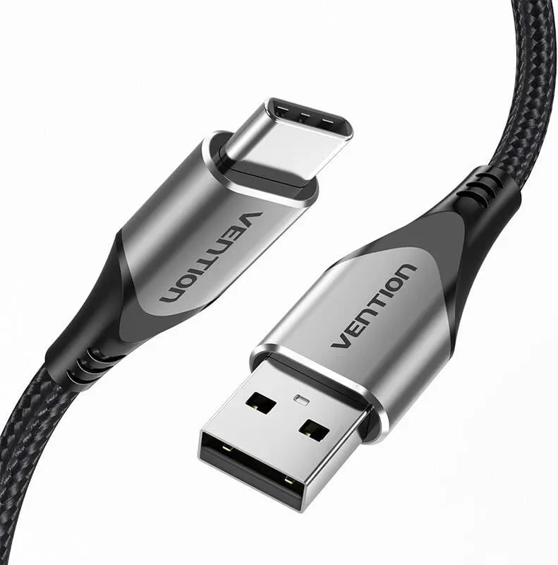 Kabllo USB 2.0 A në USB-C Vention CODHD, 0.5m, 3A, Gri - 5