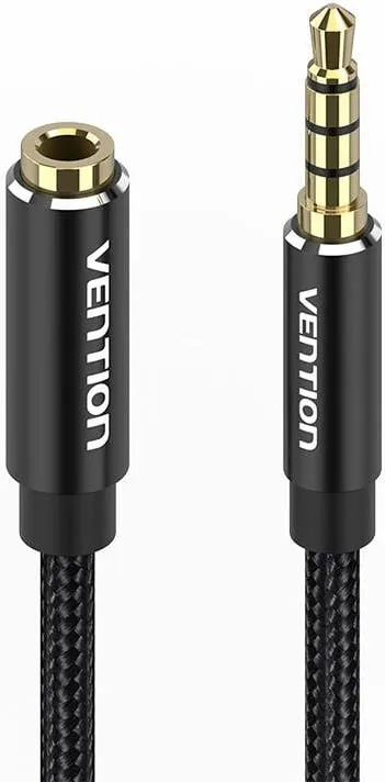 Kabllo audio Vention BHCBF, 1m, 3.5mm mashkull në 3.5mm femër, e zezë - 2