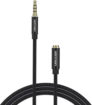 Kabllo audio Vention BHCBF, 1m, 3.5mm mashkull në 3.5mm femër, e zezë