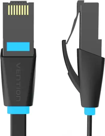 Kabllo rrjeti flat Vention IBJBX, CAT6, 50m, RJ45, e zezë