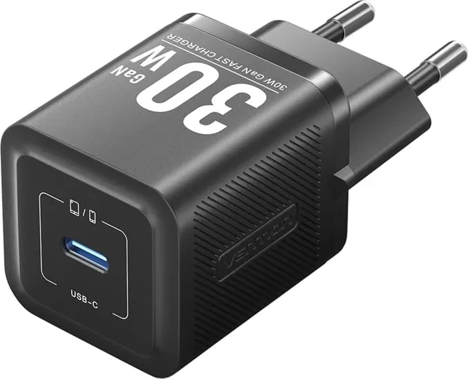Karikues rrjeti Vention FEZW0-EU, 30W, GaN, USB-C, i zi - 1