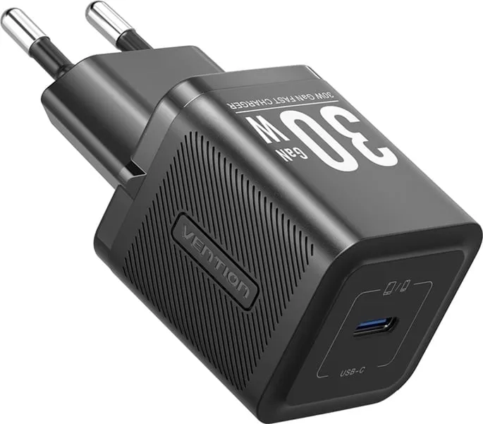 Karikues rrjeti Vention FEZW0-EU, 30W, GaN, USB-C, i zi - 2