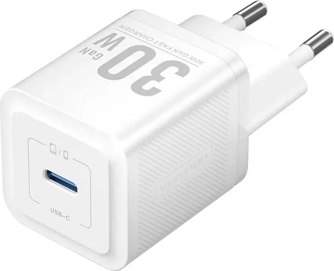 Karikues rrjeti Vention FEZB0-EU, 30W, USB-C, i bardhë - 1