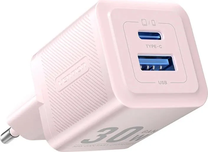 Karikues muri Vention FEQP0-EU, 30W, USB-C + USB-A, GaN, rozë - 1