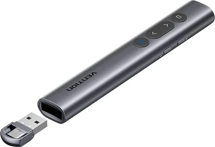 Pointer laser wireless Vention KQIH0, USB-A/USB-C, i kuq - 2