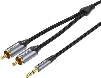 Kabllo audio Vention BCNBG, 2xRCA në 3.5mm, 1.5m, gri
