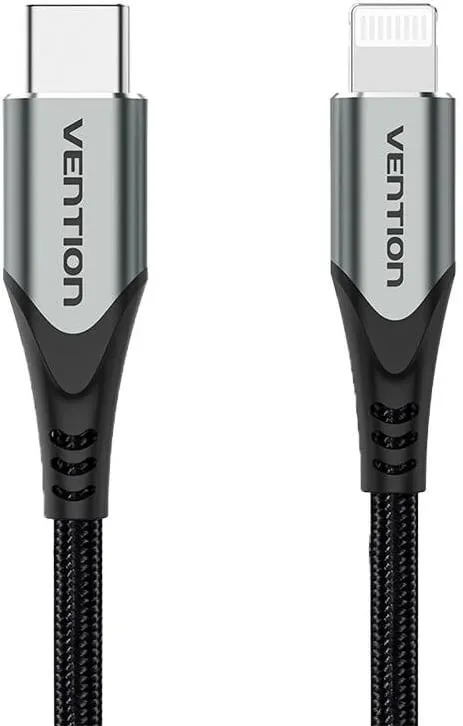 Kabllo USB-C në Lightning Vention TACHH, 2m, Gri - 1