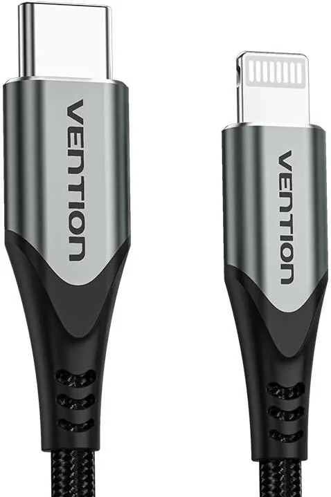 Kabllo USB-C në Lightning Vention TACHH, 2m, Gri - 2