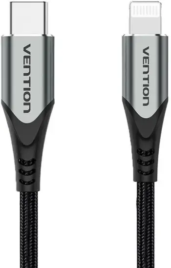 Kabllo USB-C në Lightning Vention TACHH, 2m, Gri