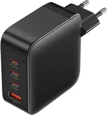 Karikues muri Vention FEIB0-EU, 3x USB-C, USB-A, 140W, GaN, i zi, me kabllo 1.5m