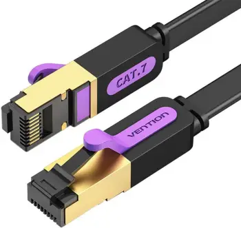 Kabllo rrjeti e sheshtë Vention ICABG, CAT7, 1.5m, 10Gbps, e zezë