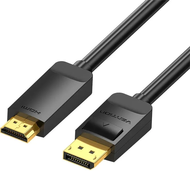 Kabllo DisplayPort në HDMI Vention HAGBH, 2m, 4K 30Hz, e zezë - 1