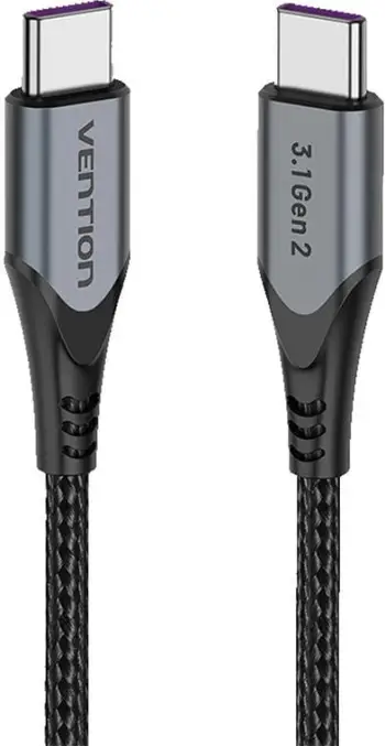 Kabllo USB-C në USB-C Vention TAHHF, 1m, 100W, USB 3.1 Gen2, Gri