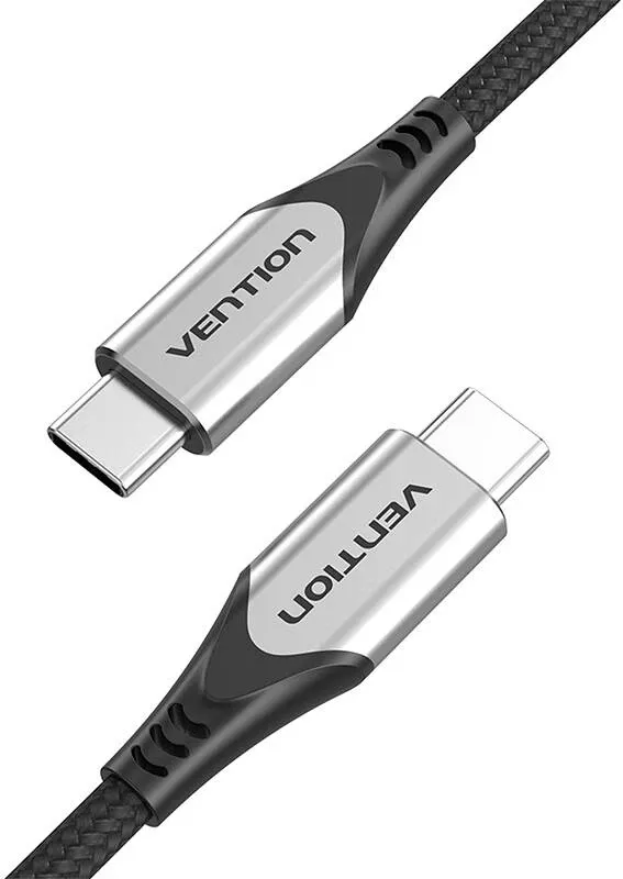 Kabllo USB-C në USB-C Vention TAAHD, 0.5m, 60W, Gri - 1