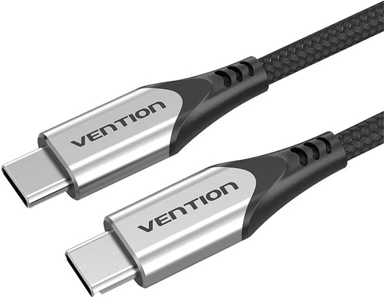 Kabllo USB-C në USB-C Vention TAAHD, 0.5m, 60W, Gri - 2