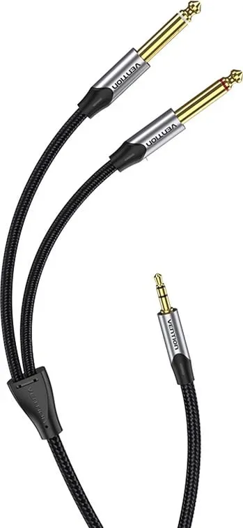 Kabllo audio Vention BARHL, 3.5mm në 2x 6.35mm, 10m, Gri - 4