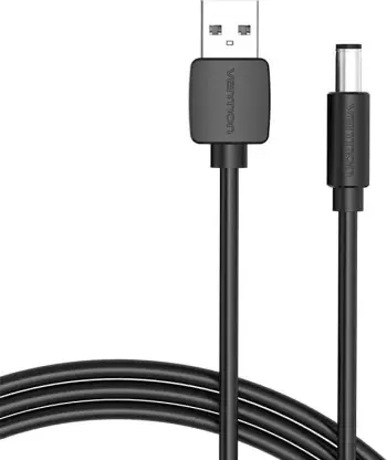 Kabllo energjie USB 2.0 në DC 5.5mm Vention CEYBF, 1m, e zezë