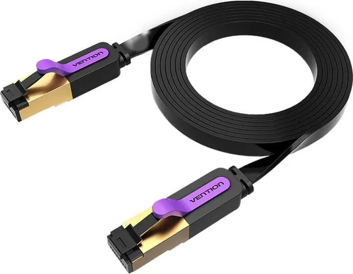 Kabllo rrjeti flat Vention ICABJ, CAT7, 5m, 10Gbps, e zezë - 2