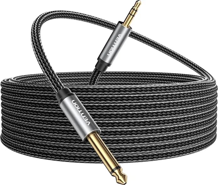 Kabllo audio Vention BCYHF, mini jack 3.5mm në jack 6.35mm, 1m, e zezë - 1