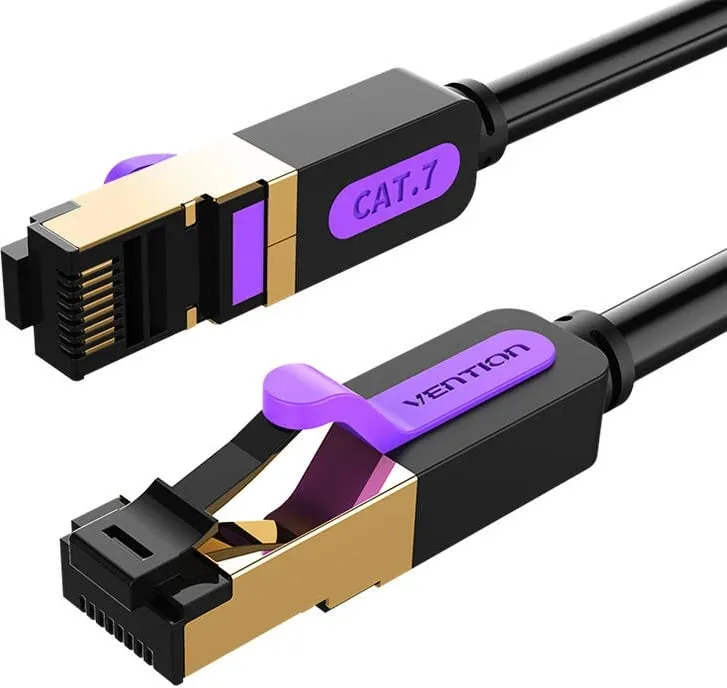Kabllo rrjeti Cat.7 S/FTP, Vention ICDBD, 0.5 m, 10 Gbps, RJ45, e zezë - 1