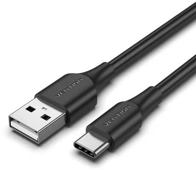 Kabllo USB në USB C Vention, 0.25m, 3A, e zezë - 1