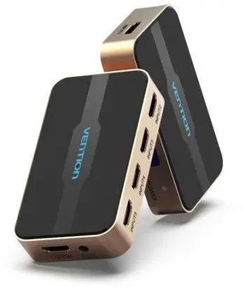 Ndërrues HDMI Vention 5 in 1 Out, 5 porta, gold