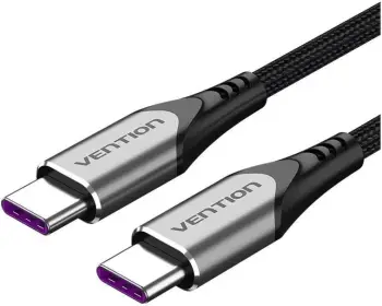 Kabëll Vention USB-C 2.0, PD 100W, 0.5m, e zezë