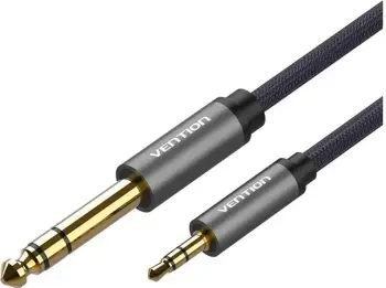 Kabëll audio Vention miniJack 3.5mm/Jack 6.5mm, 5m, ngjyrë zi-gri