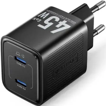 Karikues muri Vention FEFB0 EU, 45W, USB C me 2 porta, i zi