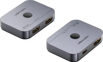 Ndarës HDMI Vention 2 Port Bi Directional, 8K, aliazh alumini, gri