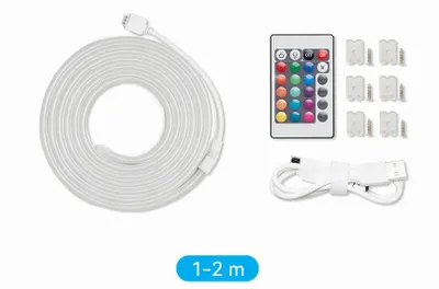 Shirit LED neon Vention, 2m, USB 5V, telekomandë, IP65, shumëngjyrësh - 2