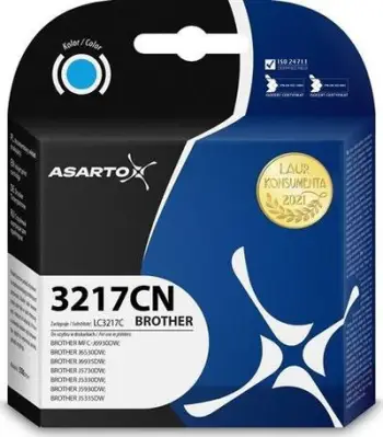 Bojë printeri Asarto LC3217C për Brother 3217CN, 550 faqe, cyan