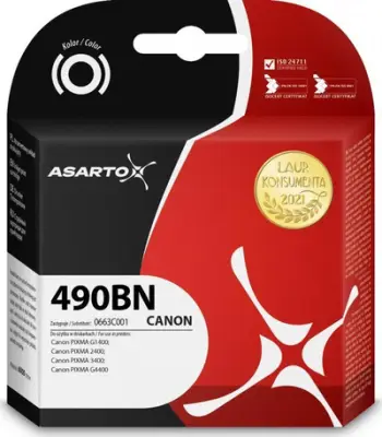 Bojë printeri Asarto për Canon 490BN GI-490BK, 140ml, e zezë
