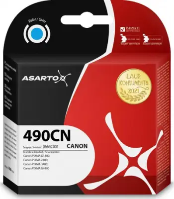 Bojë printeri Asarto për Canon 490CN, 70ml, cyan