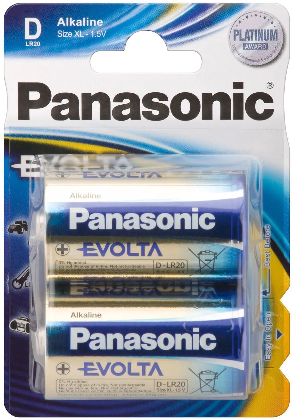 Bateri Panasonic Evolta D / R20, 2 copë - 1