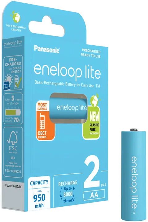Bateri të rikarikueshme PANASONIC Eneloop Lite HR6 AA 3LCCE/2BE - 1