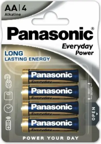 Bateria origjinale 1.5V LR06 AA nga Panasonic per teledirigjues, fotoaparate, instrumente dhe paisje tjera - 4 copë ne paketim