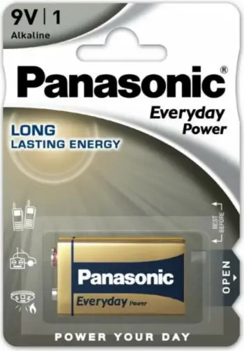 Bateri origjinal Panasonic 9V alkaline per aparate te ndryshme - multimeter e te tjera