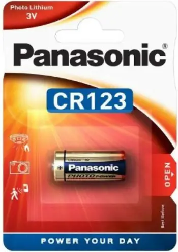 Bateri origjinale Panasonic CR123 3V, 6 cop ne paketim qe kan afat deri ne vitin 2033